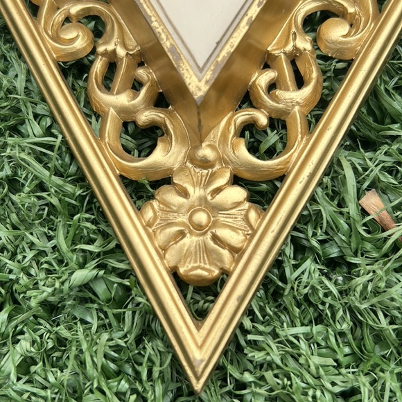 Vintage Dart Syroco Gold Diamond Floral & Violin Wall Plaques Set No. 4271 - Picture 4 of 11